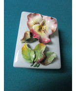 PASADENA CERAMICS VINTAGE TRINKET BOX FLOWERS 5 X 3 1/4 X 2 1/4&quot; [80b] - $55.43