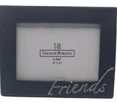 Ganz Friends Photo Frame 4x6 Black Ceramic Silver Lettering Tabletop Stand - $15.48