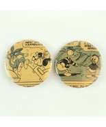 Disney Donald Looney Tunes Porky Bugs Vintage Pinbacks 2 Buttons Comics - €7,86 EUR