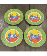Block Bernarda Cat Set of 4 Salad Dessert Plate Vintage Pottery Portugal... - $94.76 CAD
