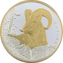 Alaska Mint Sheep Medallion Silver Gold Medallion Proof 1 Oz. - $118.85