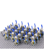 21pcs Castle Blue Lion Knights Sword Infantry Army Set C Minifigures Toys - £20.25 GBP