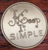 Keep It Simple Serenity Prayer Bronze Recovery Medallion Coin AA NA Chip - $6.99