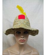Hillbilly Straw Hat with Feather Scarecrow Tattered Beverly Hillbilly Ha... - $360.99 MXN