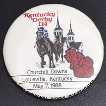 Kentucky Derby 114th Churchill Downs 80s Vintage Horse Race Pin Button Pinback - £7.87 GBP