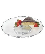 13&quot; Clear and Silver Round Glass Hand Finished Lazy Susan - $2,515.12 MXN