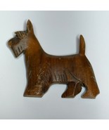 Hand-Carved Wood Scottish Terrier Brooch Vintage Scottie Pin - $369.07 MXN