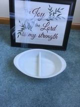VINTAGE GLASS BAKE WHITE RELISH TRAY 12&quot; BY 8 1/2&quot; - $8.75