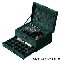 Velvet Jewelry Box Organizer Casket High Capacity Necklace Earrings Rings Bracel - £54.74 GBP