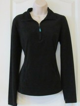 Tangerine Waffle Long Sleeve 1/4 Zip Pullover BLACK Women&#39;s Sz S NWT - $399.63 MXN