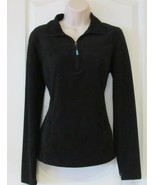 Tangerine Waffle Long Sleeve 1/4 Zip Pullover BLACK Women&#39;s Sz S NWT - $399.63 MXN