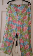 Key West  Women&#39;s Size  Pink Lions Green&amp; Blue Crop Pants Sz 8 - £31.28 GBP