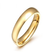 Vnox Smooth 4mm Ring for Women Classic Stainless Steel Wedding Engagement Jewelr - $8.57
