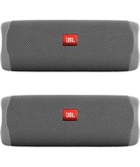 Pair Of Gray Jbl Flip 5 Waterproof Portable Wireless Bluetooth Speaker B... - £161.90 GBP