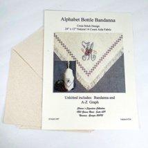 Vtg Alphabet Bottle Bandanna Cross Stitch Pattern With Fabric 216 - $29.99