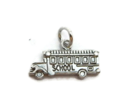 School Bus Charm Pendant .925 Sterling Silver!! - £15.84 GBP
