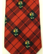 Robert Talbott Neck Tie Christmas Red Silk Plaid St Nicholas Santa Tarta... - $22.06