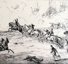 Bringing Up The Battery War Scene 1882 Victorian Military Art DWAA8 - €17,15 EUR