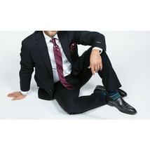 Mens DKNY 100% Wool Two Button Notch Lapel Formal Business Slim fit 1504 Black image 5