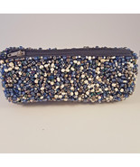 Beaded Clutch Bags Evening Bag Colorful Beads Round Barrel Shape Blue Bl... - $23.00 CAD