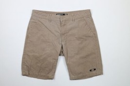 Vintage Oakley Mens 34 Distressed O Logo Stonewashed Chino Shorts Beige AS IS - £27.05 GBP