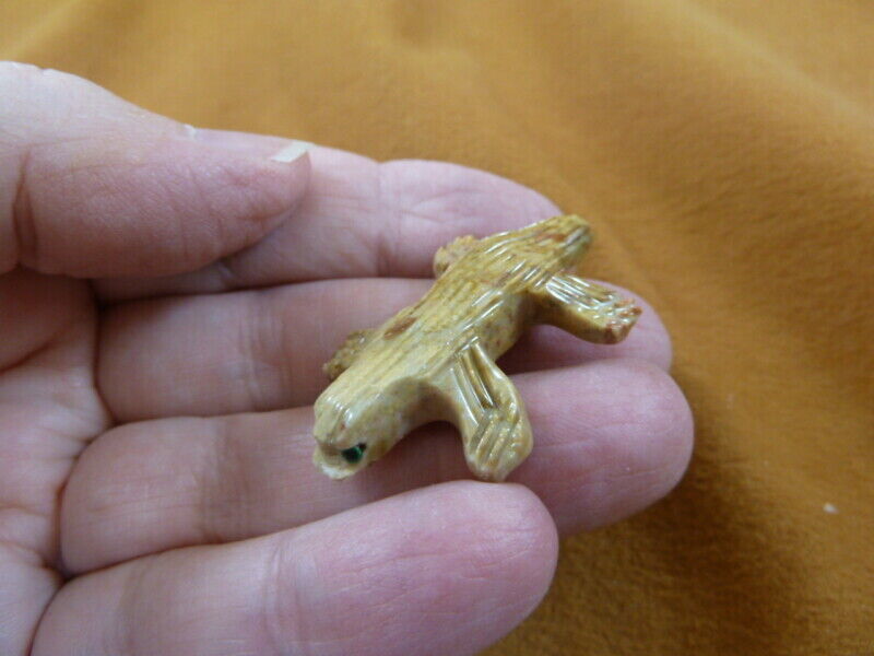 (Y-PLA-16) little tan PLATYPUS Australia figurine carving SOAPSTONE PERU... - $8.59