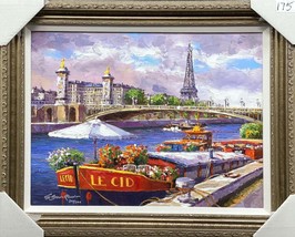 Sam Park *Along the Seine* Embellished Giclee on Canvas Signed &amp; Numbered Fr - £700.23 GBP