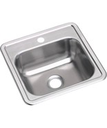 Elkay Dayton 15&quot; Drop In Single Basin Stainless Steel Kitchen Sink, 1 Hole - $1,297.40 MXN