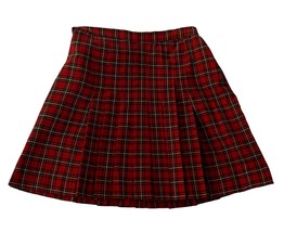 Handmade Red Plaid Skirt Womens Size Small 1960&#39;s 1970&#39;s - $41.63