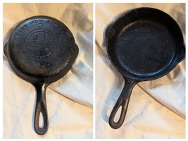 Griswold 709 #3 Cast Iron Skillet Large Block Logo 6.5 In Sits Flat - $46.52