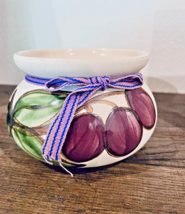 Stengods GABRIEL Stoneware POTTERY Small Pot Planter Fruit Sweden Valent... - $21.34