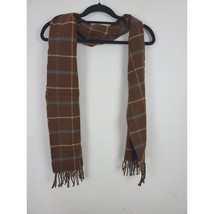 D&amp;Y Softer Than Cashmere Scarf Unisex Acrylic Brown Blue 62 Inch Fall Wi... - £18.60 GBP