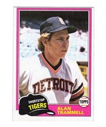 Alan Trammell 1981 Topps #709 Detroit Tigers HOF &#39;18 All-Star (6) WS MVP - £2.39 GBP