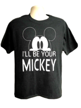 Disney Mickey Mouse Mens Gray Graphic T-Shirt Large Spell Out Cotton Unisex - £15.48 GBP