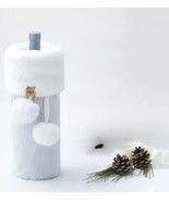 UGG Dawson Wine Bottle Holder Sleeve Faux Fur &amp; Pom Pom&#39;s Cabernet &amp; Sno... - $18.88 CAD