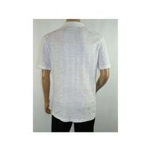 Mens Stacy Adams Italian Style Knit Woven Shirt Short Sleeves 3128 Pure White image 2