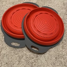 Collapsible Colander kitchen sink strainer Silicone Strainer Set of 2-Red - $227.45 MXN
