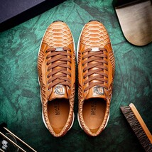 Hand painted genuine Snake calfskin Verona Honey image 13