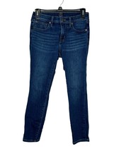J.Crew Womens Jeans 8&quot; Mid-Rise Skinny Cropped Stretch Denim Dark Blue P... - £15.79 GBP