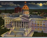 Night View State Capitol Building Columbia South Carolina SC Linen Postc... - £3.07 GBP