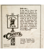1989 Bull &amp; Finch Pub Cheers Restaurant Advertisement Boston TV Vintage ... - $34.45 CAD