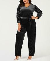 NY Collection Plus Size Belted Velvet Jumpsuit, Size 2X - £39.87 GBP