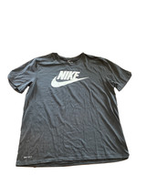 Nike Shirt Adult XL Gray Dri-Fit Athletic Cut Short Sleeve Workout Gym Mens - £12.75 GBP