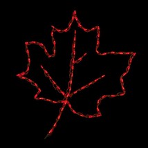 Fall Halloween Hanging Maple Leaf Outdoor LED Lighted Decoration Steel Wireframe - £127.80 GBP