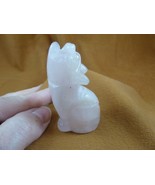 (Y-COY-SI-703) pink Rose Quartz COYOTE wild dog gem gemstone carving FIG... - $34.53 CAD