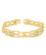 1 KT Rotondo Piccolo Diamanti Finti Link Uomo Bracciale 14K Placcato Oro... - €746,69 EUR