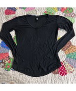 VTG 100% Silk V-Neck Base Layer Black Long Sleeve Underwear Shirt Women’... - €21,47 EUR