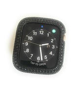 EMJ Bling Apple Watch Round Charm Pendant Necklace Black Bezel Case 40/4... - £55.40 GBP+