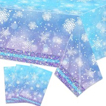 3 Pcs Tablecloth, Birthday Party Decorations Blue White Disposable Plastic Recta - $16.99