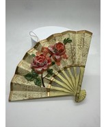 Vintage 3D Floral Fan Large Plastic Christmas Ornament - £12.85 GBP